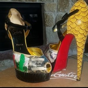 Christian Louboutin - Trash 150 PVC/Snake Peep Toe